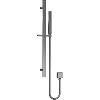 Balterley Rectangular Slider Rail Kit with Outlet Elbow Brushed Pewter in Silver
