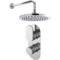 Balterley Current Shower Bundle Concealed Round Twin Valve Arm Head Kit in Silver