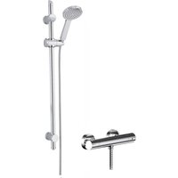 Balterley Thermostatic Bar Valve Water Saving Slide Rail Kit Shower Chrome in Silver