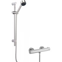 Balterley Thermostatic Minimalist Bar Valve Multi Function Handset Slider Rail in Silver