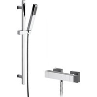 Balterley Ripple Square Bar Valve Slide Rail Shower Kit Chrome in Silver