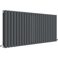 Balterley Embrace Horizontal Double Panel Radiator, 600mm x 1398mm - Anthracite in Grey