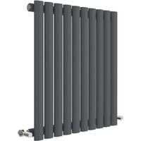 Balterley Embrace Horizontal Single Panel Radiator, 600mm x 586mm - Anthracite in Grey