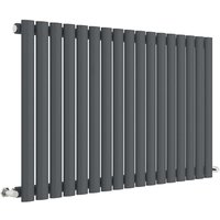 Balterley Embrace Horizontal Single Panel Radiator, 600mm x 992mm - Anthracite in Grey