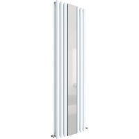 Balterley Embrace Vertical 2 Panel Radiator & Mirror, 1800mm x 499mm Gloss White