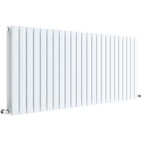 Balterley Lucia Square Horizontal Double Panel Radiator, 600x1398mm, Satin White
