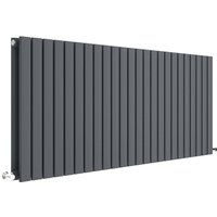 Balterley Lucia Square Horizontal Double Panel Radiator, 600 x 1398mm Anthracite in Grey