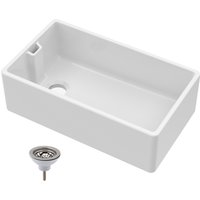 Balterley Single Bowl Fireclay Belfast Kitchen Sink with Waste 795 x 460 x 254mm in White