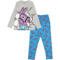 Fortnite Boy's Long Sleeve Loot Llama Pyjamas in Blue | Size: 9-10 Years