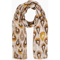 Sarta Women's Adler Lightweight Scarf - Orange/Gold, Teardrop in Gold