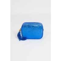 Sarta Women's Beau - Italian Leather Crossbody Bag - Blue, Metallic in Blue