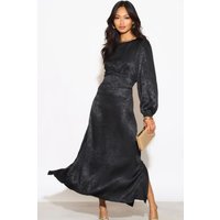 Sarta Women's Black Metallic Long Sleeve Tea Dress | Size: Large