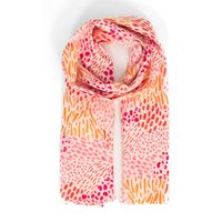 Sarta Women's Leilani Spotted Abstract Print Lightweight Cotton Scarf in Pink