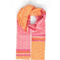 Sarta Women's Kaia Lightweight Cotton Scarf - Hot Pink/Orange, Fan Colour Block in Pink