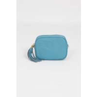 Sarta Women's Sky Blue Italian Leather Crossbody Camera Bag