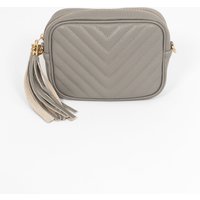 Sarta Women's Misty Chevron Crossbody Bag - Light Grey, Pebbled in Grey