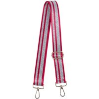 Sarta Women's Red Silver Double Glitter Stripe Bag Strap