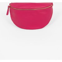 Sarta Women's Meadow Half-Moon Crossbody Bag - Fuchsia, Pebbled in Fuchsia