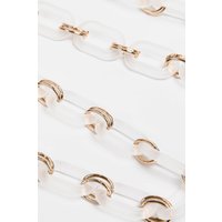 Sarta Women's Translucent Square Link Bag Strap White