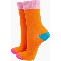 Sock Talk Women's Colour Burst Cotton Glitter Socks in Orange