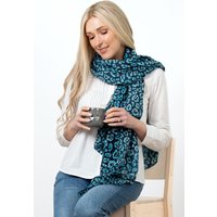 Sarta Women's Fuchsia Pink Animal Print Lightweight Foil Scarf in Blue