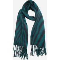 Sarta Women's Tiger Stripe Heavyweight Winter Scarf Animal Print Shawl in Green