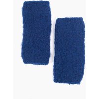 Textured Wrist Warmers Navy Blue Knitted Blue