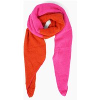 Sarta Women's Pink Orange Colourblock Heavyweight Winter Scarf Warm Shawl in Bright Pink
