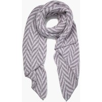 Sarta Women's Chevron Stripe Asymmetric Heavyweight Scarf in Grey