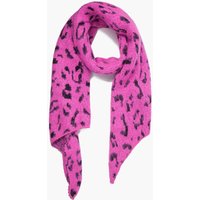 Fuchsia Asymmetric Heavyweight Scarf Glitter Leopard Print