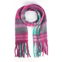 Sarta Women's Traditional Tartan Heavyweight Tasselled Winter Scarf in Raspberry