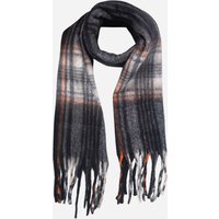 Sarta Women's Traditional Tartan Heavyweight Tasselled Winter Scarf in Black