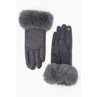 Maya Faux Fur Trim Touch Screen Winter Gloves