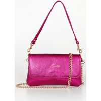 Sarta Women's Olga Italian Leather Mini Crossbody Bag - Raspberry, Metallic in Raspberry