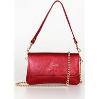 Sarta Women's Olga Italian Leather Mini Crossbody Bag - Scarlet, Metallic in Scarlet