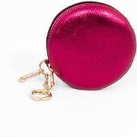 Sarta Women's Magenta Italian Leather Round Clip-On Coin Purse