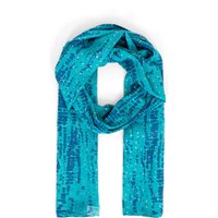 Sarta Women's Soraya Lightweight Cotton Tie Dye Scarf - Blue/Aqua in Blue