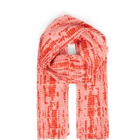Sarta Women's Soraya Lightweight Cotton Tie Dye Scarf - Red/Pink in Red