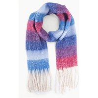 Sarta Women's Blue Rainbow Stripe Heavyweight Winter Scarf