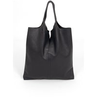 Sarta Women's Paloma Italian Leather Shoulder Bag - Navy Blue, Pebbled