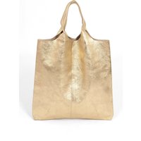 Sarta Women's Paloma Italian Leather Shoulder Bag - Gold, Metallic in Gold