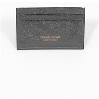 Sarta Women's Rhea Italian Leather Card Holder - Gun Metal, Metallic in Grey