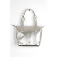 Etre Women's Gigi Medium Tote Bag - Silver, Metallic Faux Leather in Silver