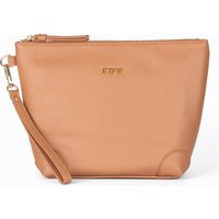 Etre Women's Faux Leather Vanity Travel Makeup Bag in Tan