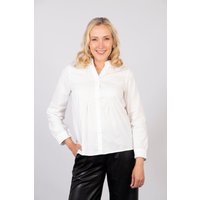 Sarta Women's Ophelia Pleated White Cotton Shirt | Size: Large