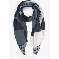 Sarta Women's Patricia Lightweight Scarf - Dark Grey, Colour Block Leopard in Dark Grey