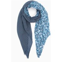 Sarta Women's Flora Lightweight Scarf - Navy Blue, Indian Floral in Blue