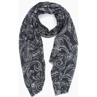 Sarta Women's Ailidh Lightweight Paisley Print Scarf - Black