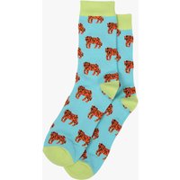 Bamboo Socks Tiger Print Animal Novelty Dress Socks Turquoise