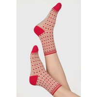 Sock Talk Women's Love Heart Glitter Bamboo Socks - Cream | Size: 3-7
